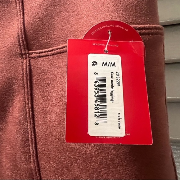 SPANX High Waist Faux Suede Leggings, Rich Rose - Picture 7 of 8